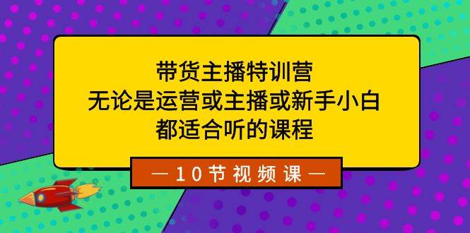 带货主播特训营：无论是运营或主播或新手小白，都适合听的课程-时光资源网