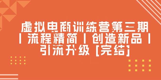 虚拟电商训练营第三期丨流程精简丨创造新品丨引流升级 [完结]-时光资源网