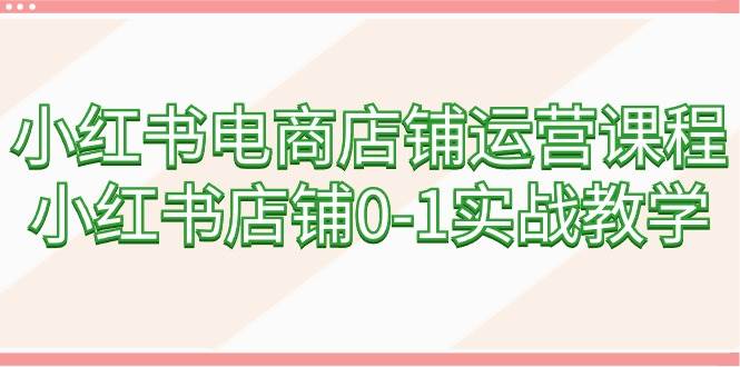 小红书电商店铺运营课程，小红书店铺0-1实战教学（60节课）-时光资源网