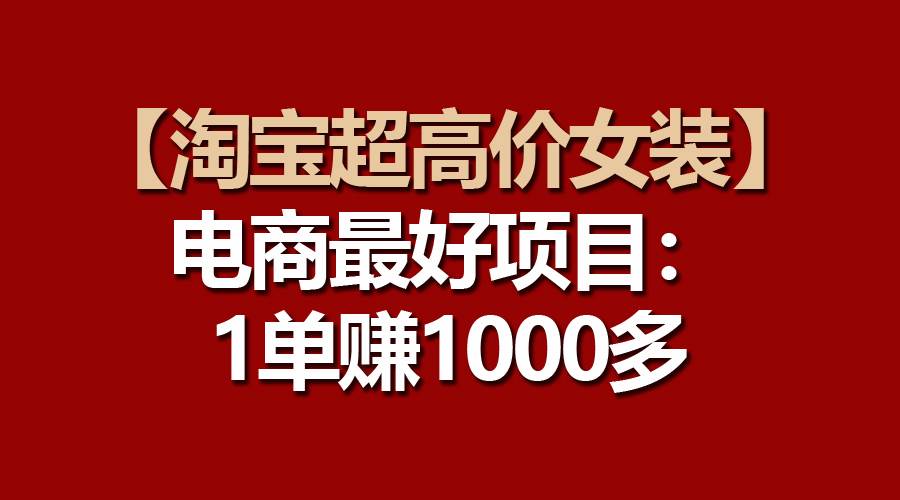 【淘宝超高价女装】电商最好项目：一单赚1000多-时光资源网