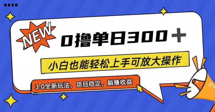 全程0撸，单日300+，小白也能轻松上手可放大操作-时光资源网