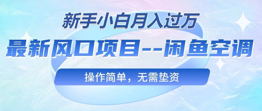 最新风口项目—闲鱼空调，新手小白月入过万，操作简单，无需垫资-时光资源网