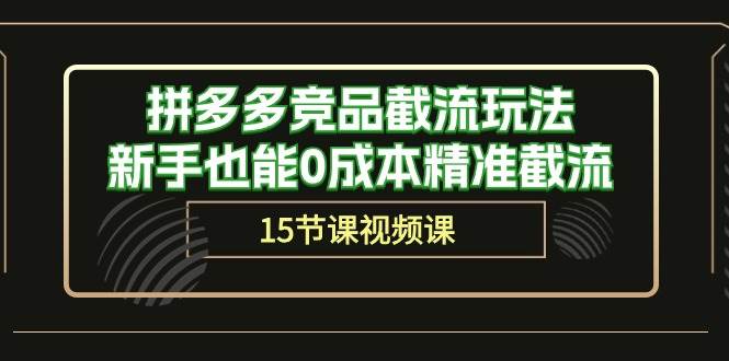 拼多多竞品截流玩法，新手也能0成本精准截流（15节课）-时光资源网