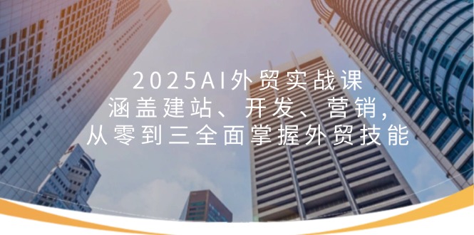 2025AI外贸实战课：涵盖建站、开发、营销, 从零到三全面掌握外贸技能-时光资源网