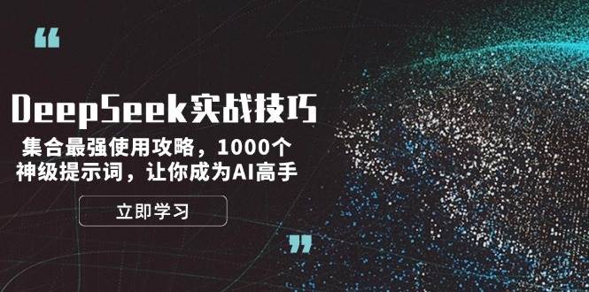 DeepSeek实战技巧：集合最强使用攻略，1000个神级提示词，让你成为AI高手-时光资源网