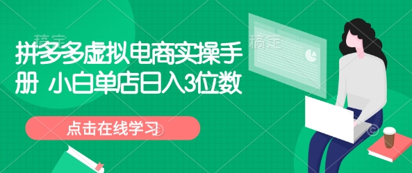 拼多多虚拟电商实操手册 小白单店日入3位数-时光资源网