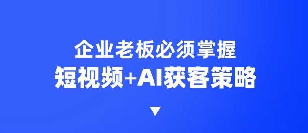 企业短视频AI获客霸屏流量课，6步短视频+AI突围法，3大霸屏抢客策略-时光资源网