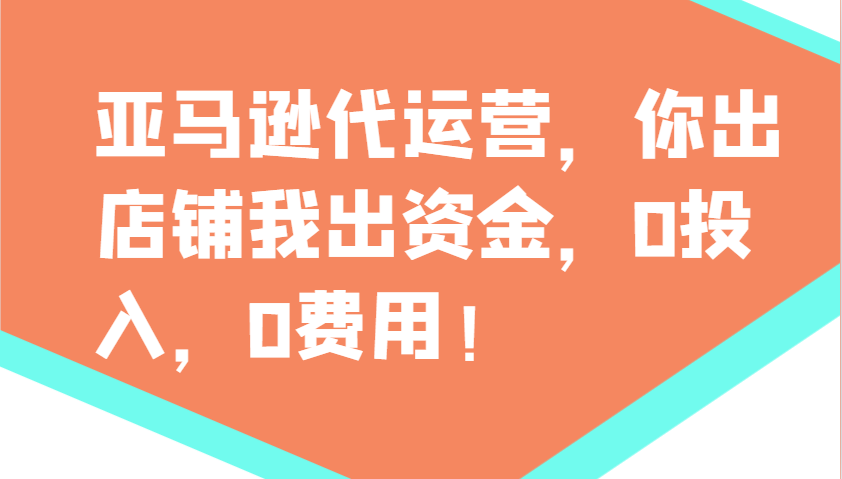亚马逊代运营，你出店铺我出资金，0投入，0费用，无责任每天300分红，赢亏我承担-时光资源网