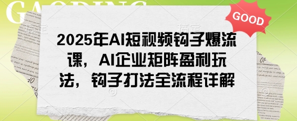 2025年AI短视频钩子爆流课，AI企业矩阵盈利玩法，钩子打法全流程详解-时光资源网