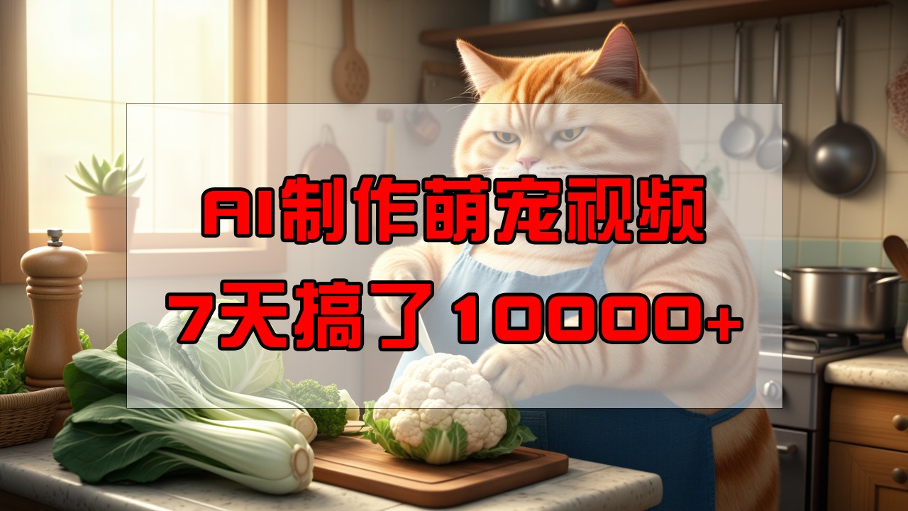 靠AI制作萌宠视频，7天搞了1万+，操作简单门槛低，有手机就行-时光资源网