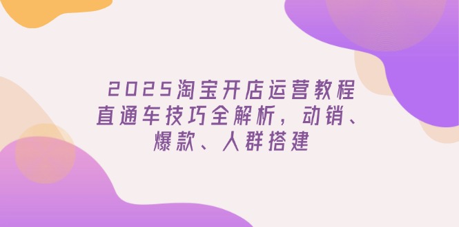 2025淘宝开店运营教程更新，直通车技巧全解析，动销、爆款、人群搭建-时光资源网