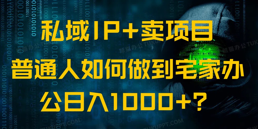 私域IP+卖项目，普通人如何做到宅家办公实现日入1000+-时光资源网