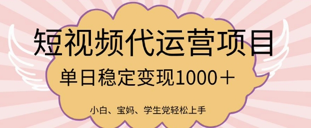 2025最新风口项目，短视频代运营日入多张【揭秘】-时光资源网