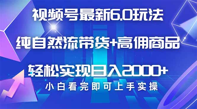 视频号带货最新6.0玩法，作品制作简单，当天起号，复制粘贴，轻松矩阵…-时光资源网