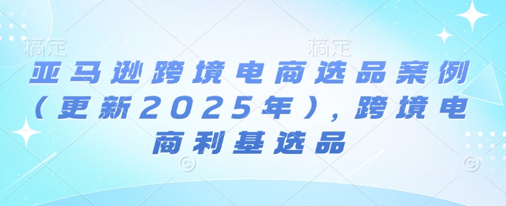 亚马逊跨境电商选品案例(更新2025年3月)，跨境电商利基选品-时光资源网